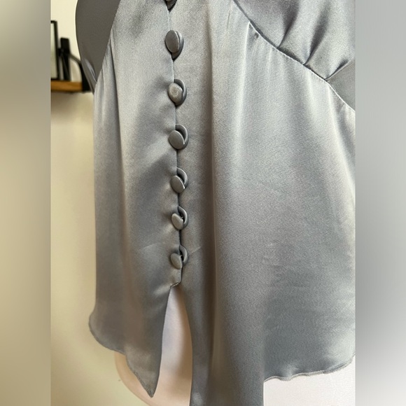 Nanushka Elia Button Down Blue Satin Charmeuse Camisole Size XS - Picture 6 of 15